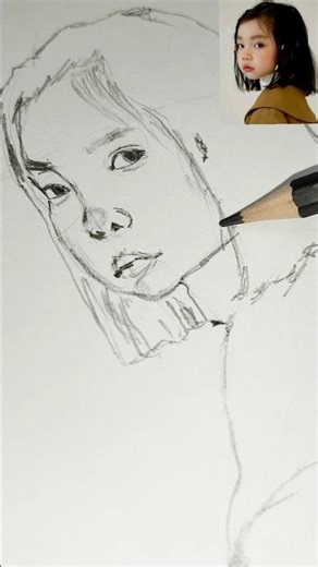 Practice portrait sketch using loomis method ✨#shorts