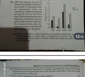 GM crops especially Bt crops are known to have higher resistanc... | Filo
