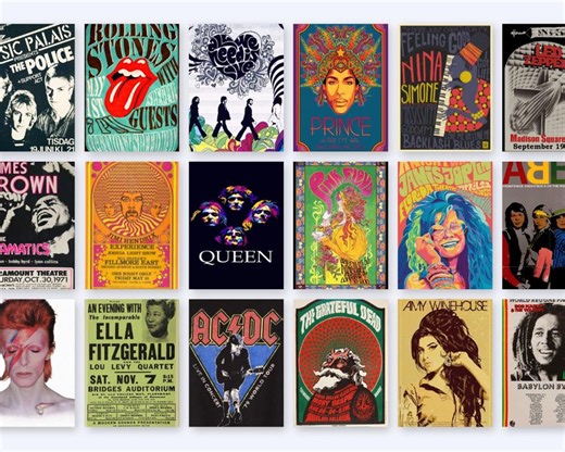 800  Vintage Music Posters Bundle, Concert Posters Vintage Rock Band Posters, Music Wall Art, Retro Wall Collage, Bedroom Posters Download - Etsy