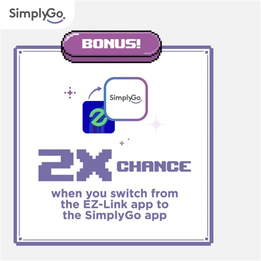 The SimplyGo Transit Challenge is almost OVER! ⏳ Will you be one of 800 winners to earn a $60 transit eVoucher? 🤩 All you have to do is: 📲 Download the SimplyGo app and sign up for an account ✅ Add one of the following cards to your account: SimplyGo EZ-Link / Concession card OR EZ-Link / Concession card 🚌 Make 25 public transport trips from now until 30 November 2025 with the added card 🚀 BONUS: Get 2X the chance when you switch from the EZ-Link app to the SimplyGo app! Existing SimplyGo ap