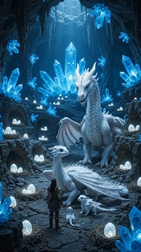 She Found the Secret Dragon Sanctuary #WhiteDragon #BabyDragon #IceDragon #DragonStory
