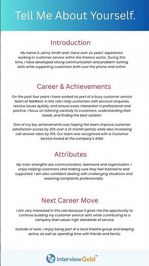 Tell Me About Yourself - Sample Interview Answer #learnenglish #jobinterview