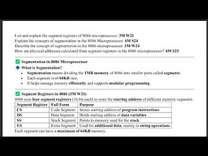 8.2 - Segmentation in 8086 Microprocessor - MPI