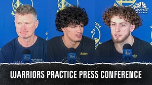 Hear from Steve Kerr, Warriors players after practice session