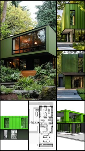 R-House concept with floating second floor in clean, minimalist geometry #revit #housedesign #urban