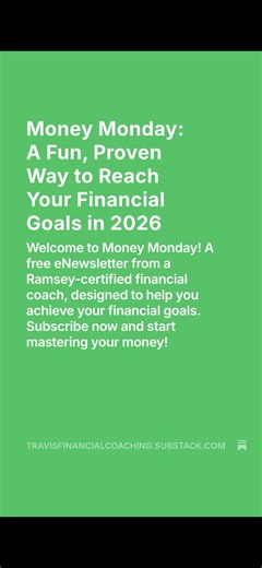 Happy Money Monday! 🤑💸 Start your week off right by diving into our latest newsletter! This week’s tips are all about new techniques to help you reach your goals. Check it out here: https://open.substack.com/pub/travisfinancialcoaching/p/money-monday-a-fun-proven-way-to?r=1v8xmj&utm_medium=ios&shareImageVariant=overlay #budgeting #personalfinance #debtfreejourney #debtfreecommunity #financialfreedom