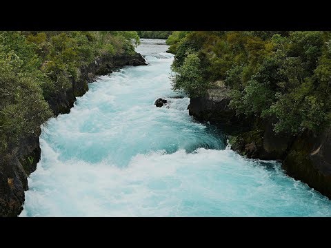 4K Huka Falls Rapids, New Zealand | Powerful River Sounds for Sleep, Study & Relaxation