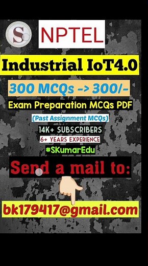 Introduction to IoT4.0 | NPTEL Exam Preparation MCQs 2025 July | #nptel #skumaredu