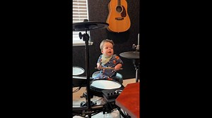 A baby drummer? 17-month-old keeps perfect time on the drums