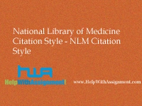 National Library of Medicine Citation Style - NLM Citation Style