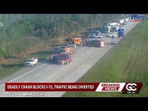 Deadly crash shuts down I-75 northbound at mile marker 154 in Charlotte County