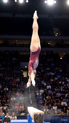 1010 Stick! The Perfect Needle Scale 👏 #gymnasticsskills #gymnast #shortsvideo