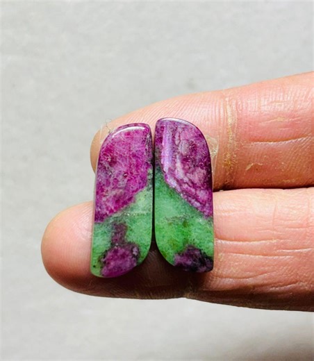 Ruby Zoisite Pairs 100% Natural Cabochon Loose Gemstone (shape -fancy ) (size-9.18x24.71x4.14mm) (carat-weight-27.55) ZM-361 - Etsy