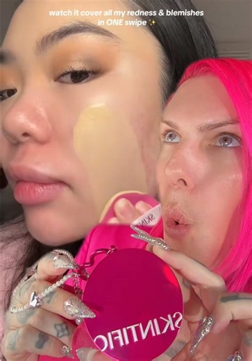 Instant pore-blurring, smooth glowy skin… AND hot pink packaging?! Ok but does this cushion foundation from @SKINTIFIC US Store actually pass the test? 💗 let’s find out! 👀 #jeffreestar #cushionfoundation #skintific #beautytok #makeupreview duet w. @Taro🤍
