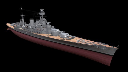 HMS Hood - 3D model by rpratt (@Swanky_Spitfire)