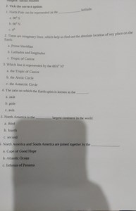 Multiple Choice Questions on GeographyNorth Pole can be repre... | Filo