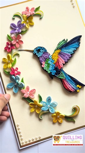 DIY Quilled bird #tutorial #diy #quillingart #quilling #easydiy #shortvideo #handmadecard