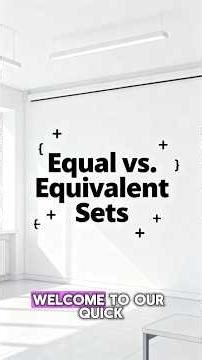 Equal and Equivalent sets ⁨@mathT_21