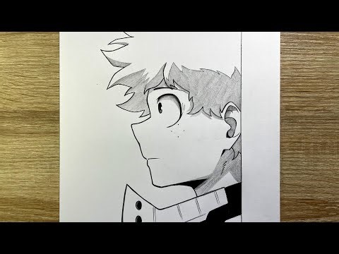 how to draw izuku midoriya for beginners | Izuku Midoriya drawing step by step