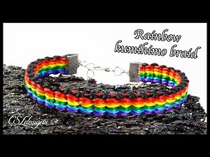 Flat rainbow kumihimo braid 🌈