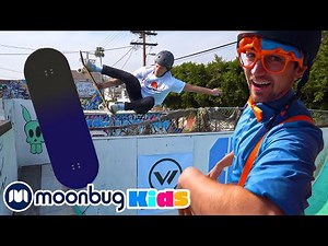 Blippi Apprend le Skateboard avec Shaun White | ‪@blippifrançais‬