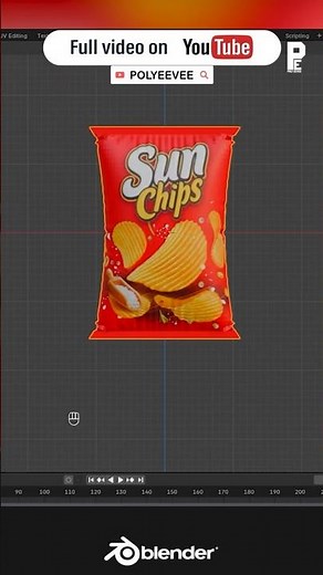 Blender Tutorial: Chips Bag Modeling Using Cloth Modifier #blender #tutorial #polyeevee