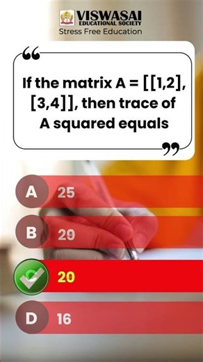 JEE Maths Trace of A Square Matrix Explained Easily