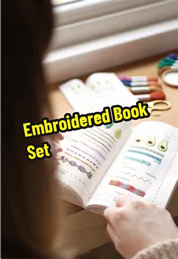 A DIY embroidery book with built-in video lessons#embroidery #stitch #sewing #diy #valentinesdaygift #tiktokshop