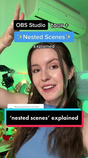 Replying to @geminiilux OBS Studio tour and ‘nested scenes’ EXPLAINED! Nested Scenes are a great way to keep your OBS (twitch streaming software) nice and organised. #obsstudio #obsstudiotips #howtostreamontwitch #beginnerstreamertips how to stream on twitch: beginner streamer tips, setting up OBS Studio