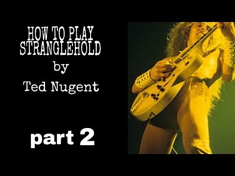 How to play Stranglehold by Ted Nugent, Part 2. Guitar solo lesson tutorial