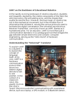 UART in Robotics Education - Reading Passage and x 10 Questions