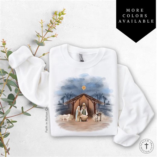 Christmas Nativity Sweatshirt: Unisex Pullover Sweater - Etsy