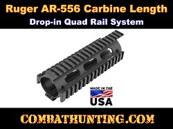 RGMTU001T Ruger AR-556 Quad Rail Carbine Length Drop-in - Quad Rails - Handguards