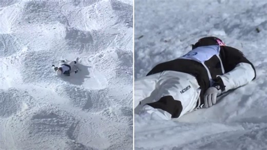Matt Graham crashes heavily at World Cup race