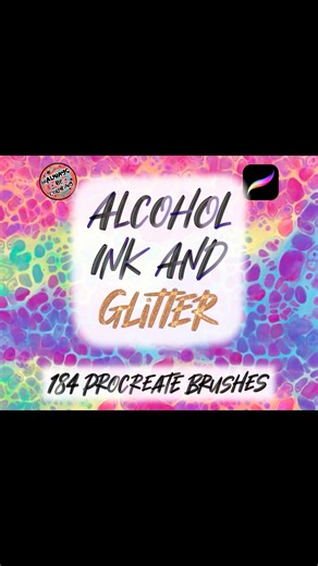 Procreate Alcohol Ink & Glitter Brush Bundle #procreatebrush #procreatetutorial #procreatetips
