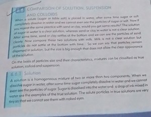 6 COMPARISON OF SOLUTION, SUSPENSIONAND COLLOIDSWhen a solut... | Filo