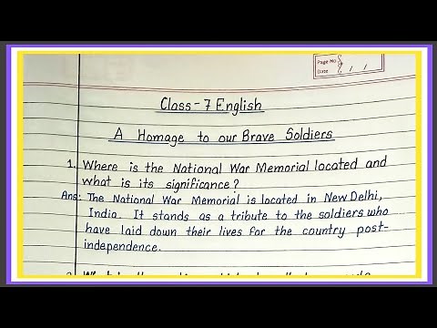 a homage to our brave soldiers questions and answers | class 7 english ch 8 question answer