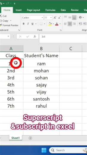 Superscript & Subscript in excel #excel #exceltricks