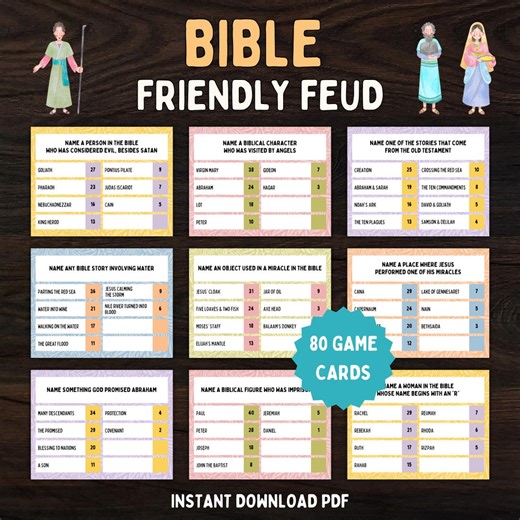 Bible Friendly Feud Game: Christian Trivia, Family Game Night, Printable PDF - Etsy