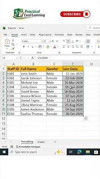 One Excel Trick Everyone Should Know! 📊 Date Formatting #excel2021 #excel #spreadsheetmagic