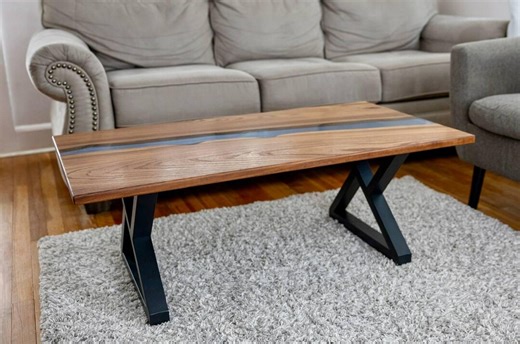 English Elm Epoxy Coffee Table – Blue Resin River Table – Handmade Solid Wood Living Room Table – 23x43 Modern Statement Piece - Etsy Australia