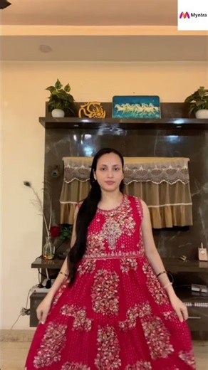 myntra.......aarika women cotton fit and flare printed dress
