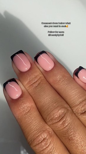 Black French Tip Nails - Gel Bottle UK Inspired Designs