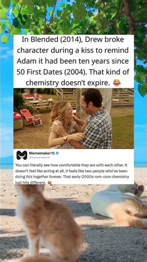 In blended (2014), Drew Broke character during the kiss