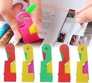 Automatic Needle Threader, Upgraded Automatic Needle Threader, 2024 New Update Needle Threaders for DIY Embroidery Cross Stitch Craft (Random Color*5pcs)