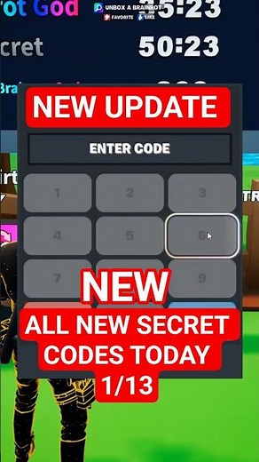 *NEW* SECRET BRAINROT CODE IN UNBOX A BRAINROT📦 #fortnite #brainrot #gaming #unboxing