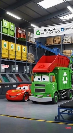 Lightning McQueen Eater Transformers Fusion recycling truck | Coffin Dance Song #mcqueen #shorts