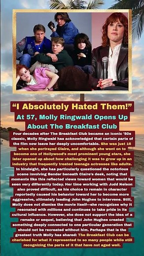 At 57, Molly Ringwald Opens Up About The Breakfast Club