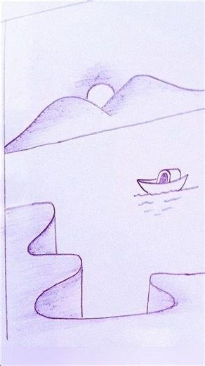 simple scenery drawing#Video#Shorts #Art