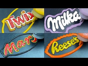 Famous Chocolate Brands Logos Pancake Art - Twix, Mars, Milka, Reeses